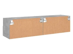 Helloshop26 Armários de TV de parede prateleira multimídia aparador de TV sala de jantar sala de estar quarto 2 peças 60 x 30 x 30 cm madeira projetada cinza 02_0028926^ Móvel De Tv