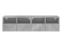 Helloshop26 Armários de TV de parede prateleira multimídia aparador de TV sala de jantar sala de estar quarto 2 peças 60 x 30 x 30 cm madeira projetada cinza 02_0028926^ Móvel De Tv