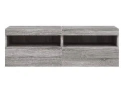 Móvel De Tv|Helloshop26 Armários de TV de parede prateleira multimídia aparador de TV sala de jantar sala de estar quarto e luzes LED 2 peças sonoma 60 x 30 x 40 cm cinza 02_0029152 Cinzento