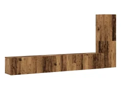 Móvel De Tv|vidaxl armários de TV montados na parede 3 pcs madeira velha Castanho