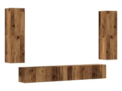 vidaxl armários de TV montados na parede 4 pcs madeira velha^ Móvel De Tv