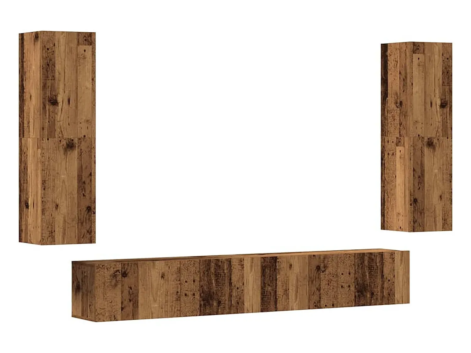 vidaxl armários de TV montados na parede 4 pcs madeira velha^ Móvel De Tv