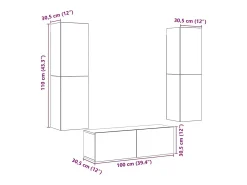 Móvel De Tv*vidaxl armários de TV montados na parede 3 pcs madeira velha Castanho