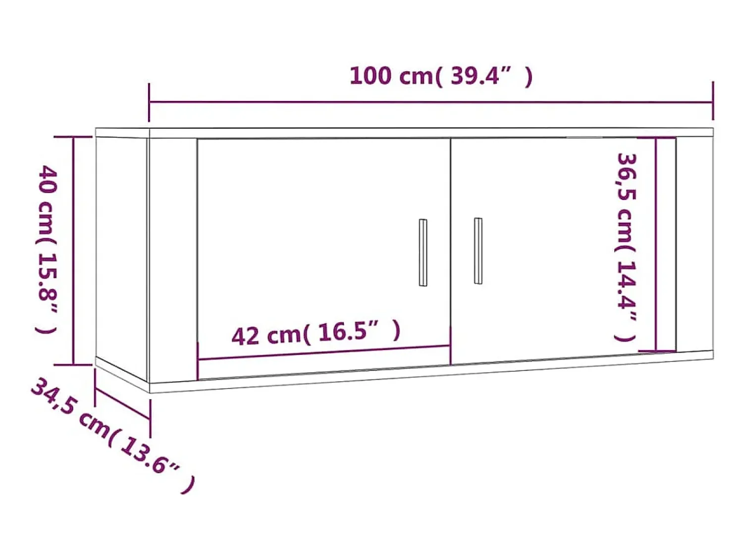 Helloshop26 Armários de TV multimídia de parede prateleira de TV aparador de TV sala de jantar sala de estar quarto 3 peças sonoma 100 x 345 x 40 cm cinza 02_0029049^ Móvel De Tv