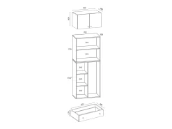 Online VCM Armários multifuncionais Lona Sonoma Oak A. 240 x L. 70 x P. 39 cm Multicor
