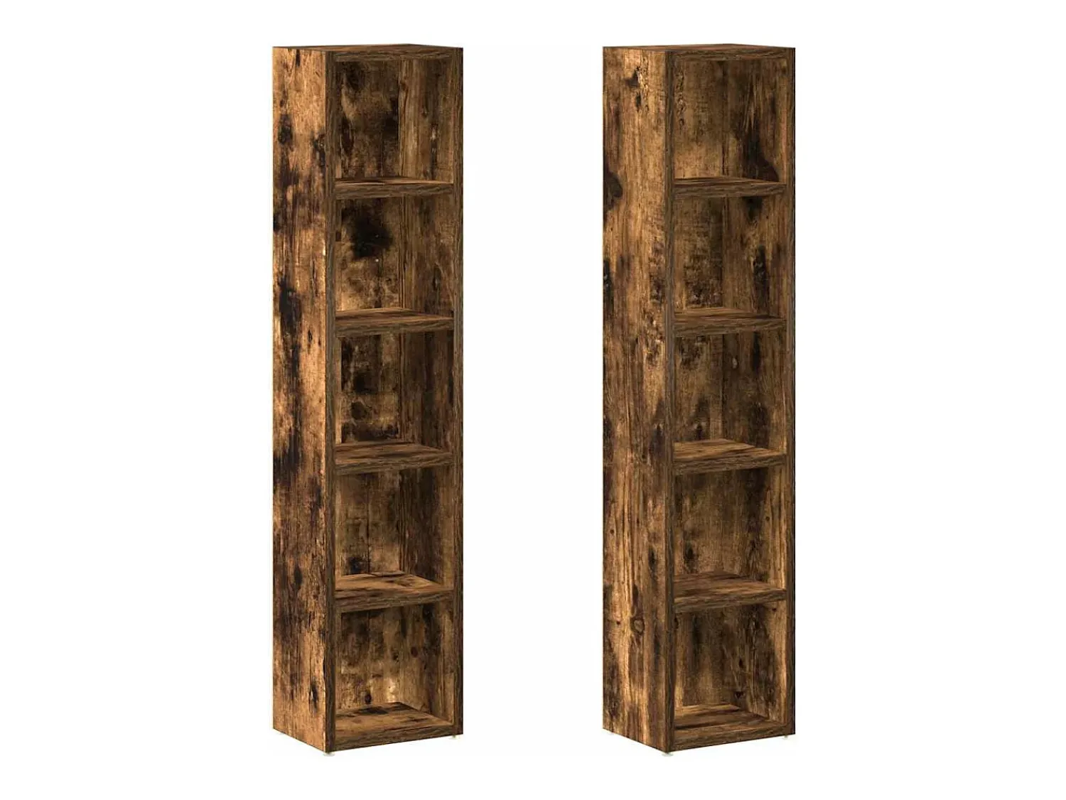 vidaxl Armários para CDs 2pcs 21x16x93,5 cm derivados madeira fumado^ Móvel De Arrumação