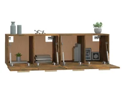 Best vidaxl Armários parede 2pcs 60x36,5x35 cm derivados madeira fumado Natural claro