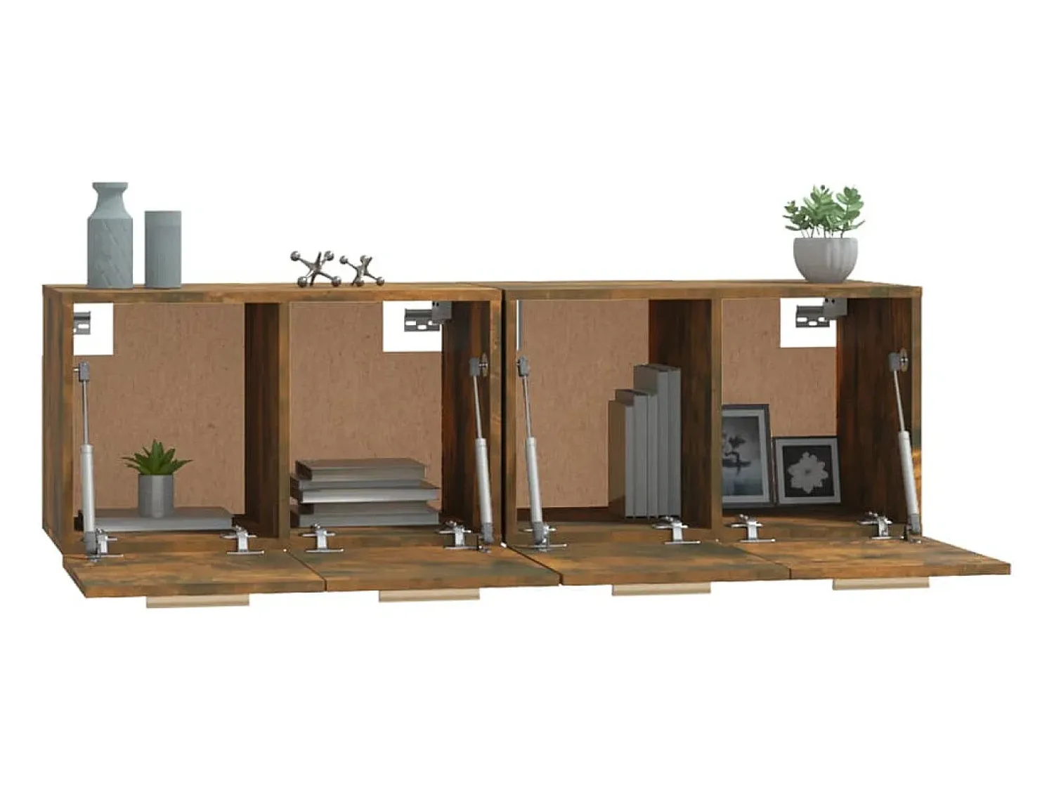 Best vidaxl Armários parede 2pcs 60x36,5x35 cm derivados madeira fumado Natural claro