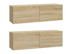 Móvel De Tv* Armários parede 2pcs 100x30x30 cm derivados madeira sonoma PT231465 Castanho