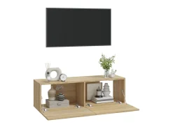 Móvel De Tv* Armários parede 2pcs 100x30x30 cm derivados madeira sonoma PT231465 Castanho