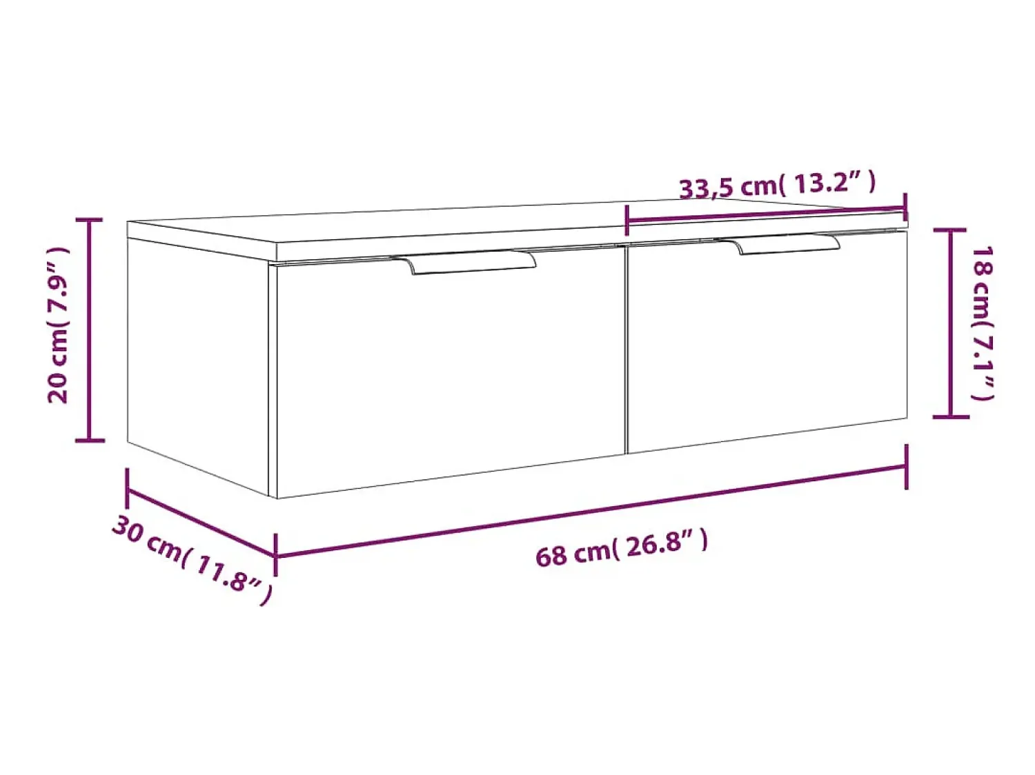 Prateleira|vidaxl Armários parede 2pcs 68x30x20 cm derivados madeira sonoma Castanho
