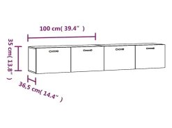 Hot vidaxl Armários parede 2pcs 100x36,5x35 cm derivados madeira fumado Natural claro