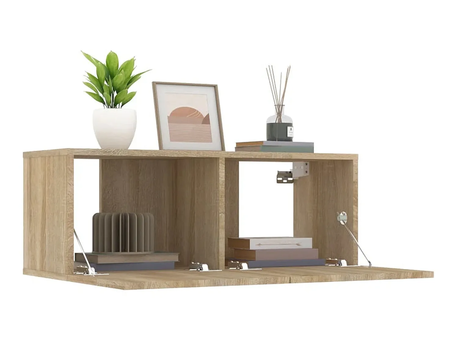 Móvel De Tv* Armários TV 2 pcs 80x30x30 cm derivados madeira carvalho sonoma PT992183 Castanho