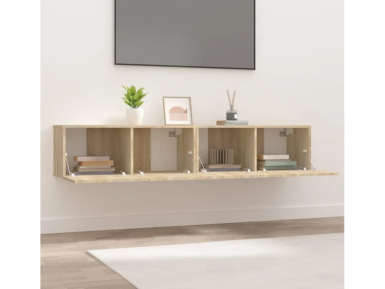 Móvel De Tv* Armários TV 2 pcs 80x30x30 cm derivados madeira carvalho sonoma PT992183 Castanho