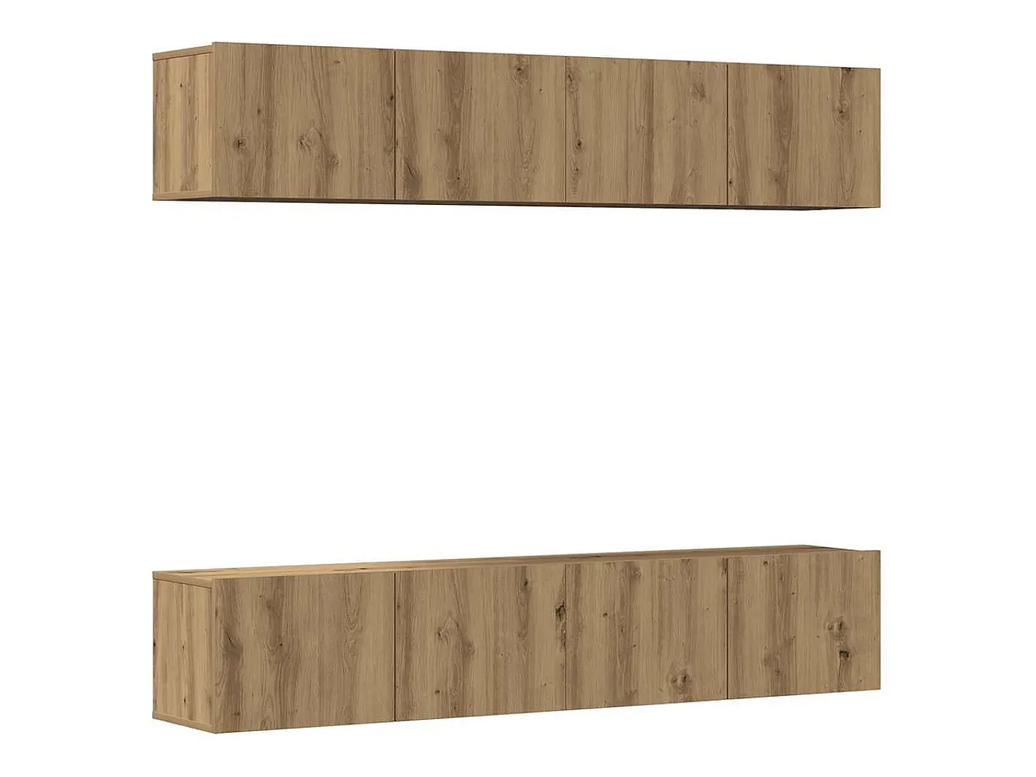 Móvel De Tv|vidaxl armários TV montados na parede 4 pcs madeira carvalho artisiano Castanho