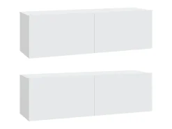 Armários TV parede 2pcs 100x30x30 cm derivados madeira PT406734^ Móvel De Tv