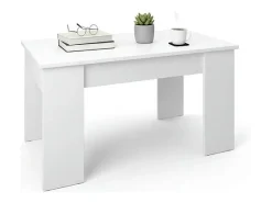 Discount duehome Artik Mesa de centro Norak com tampo elevatório branco Norak Cinzento