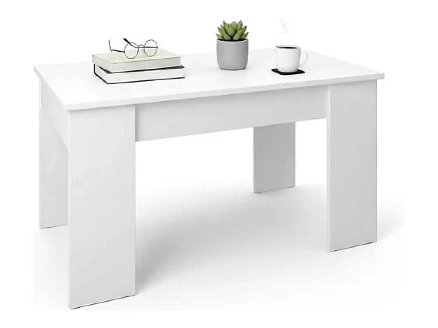 Discount duehome Artik Mesa de centro Norak com tampo elevatório branco Norak Cinzento