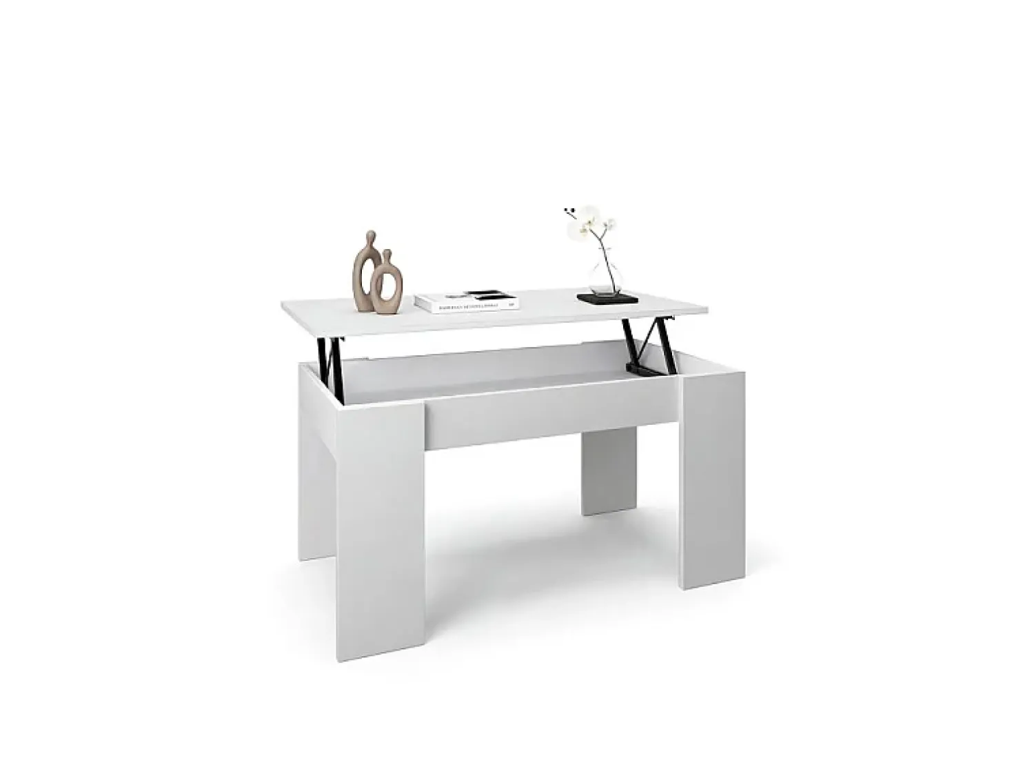 Discount duehome Artik Mesa de centro Norak com tampo elevatório branco Norak Cinzento