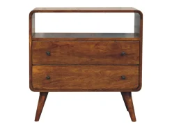 Artisan Furniture Consola Encantadora Nórdica Curva em Madeira Maciça^ Consola