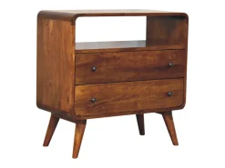 Artisan Furniture Consola Encantadora Nórdica Curva em Madeira Maciça^ Consola