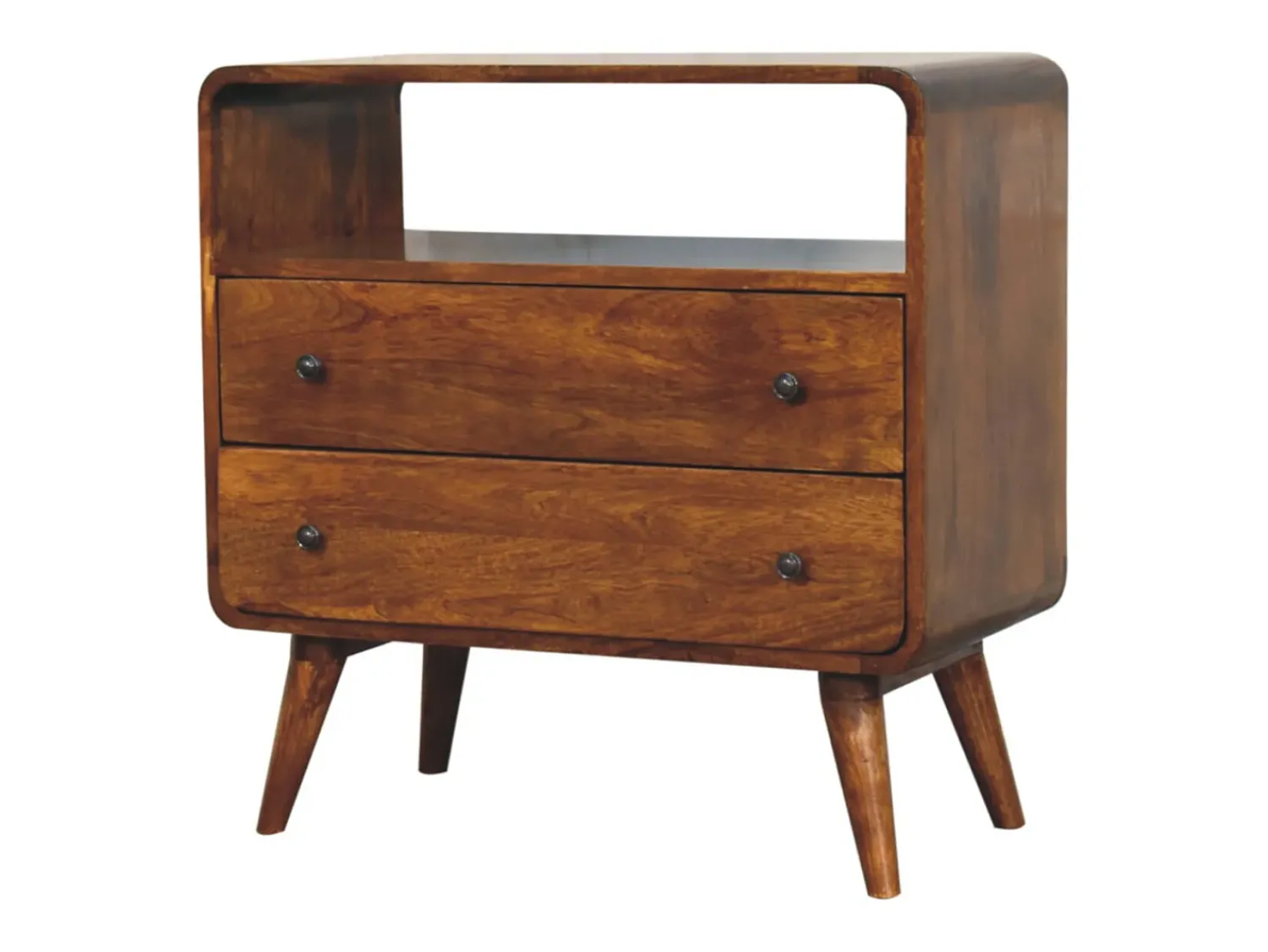 Artisan Furniture Consola Encantadora Nórdica Curva em Madeira Maciça^ Consola