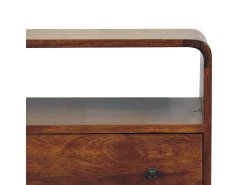 Artisan Furniture Consola Encantadora Nórdica Curva em Madeira Maciça^ Consola