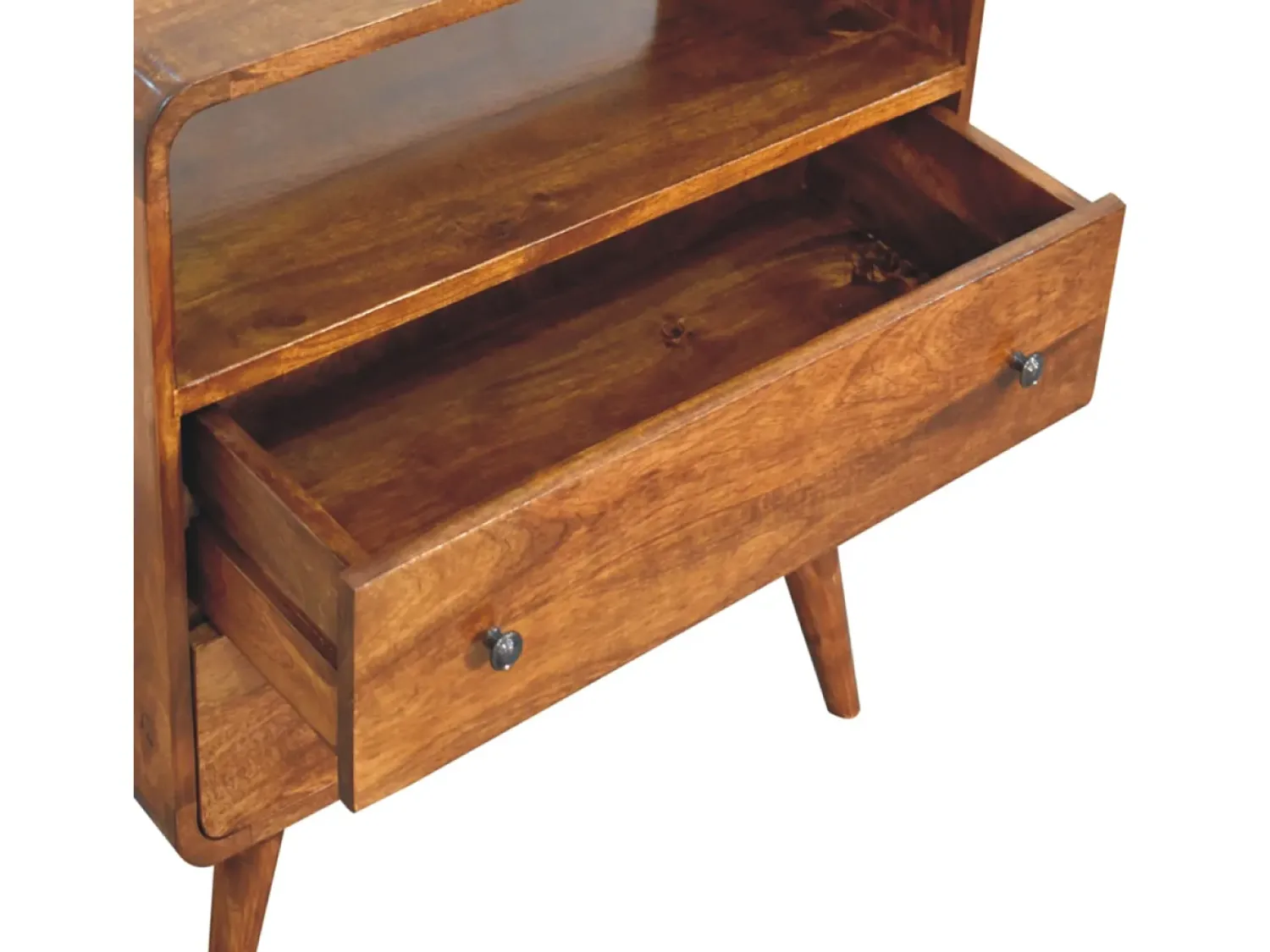 Artisan Furniture Consola Encantadora Nórdica Curva em Madeira Maciça^ Consola