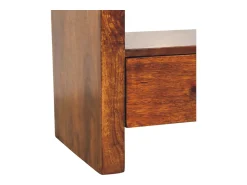 Móvel De Tv* Artisan Furniture Madeira maciça Unidade de Mídia Darcy com 3 Gavetas e Prateleira Aberta em Tom Castanho