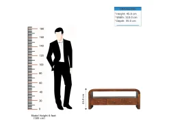 Móvel De Tv* Artisan Furniture Madeira maciça Unidade de Mídia Darcy com 3 Gavetas e Prateleira Aberta em Tom Castanho