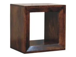 Mesa De Apoio* Artisan Furniture Madeira maciça Mesa Lateral Solis Aberta em Nogueira da Califórnia Castanho