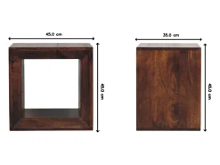Mesa De Apoio* Artisan Furniture Madeira maciça Mesa Lateral Solis Aberta em Nogueira da Califórnia Castanho