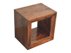 Mesa De Apoio* Artisan Furniture Madeira maciça Mesa Lateral Solis Aberta em Nogueira da Califórnia Castanho