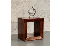 Mesa De Apoio* Artisan Furniture Madeira maciça Mesa Lateral Solis Aberta em Nogueira da Califórnia Castanho