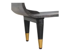 Móvel De Tv* Artisan Furniture Madeira maciça Unidade de Mídia com Bordas Curvas e Detalhes em Latão Castanho