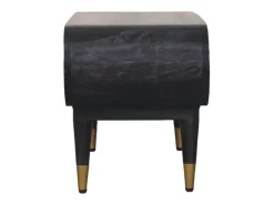 Móvel De Tv* Artisan Furniture Madeira maciça Unidade de Mídia com Bordas Curvas e Detalhes em Latão Castanho