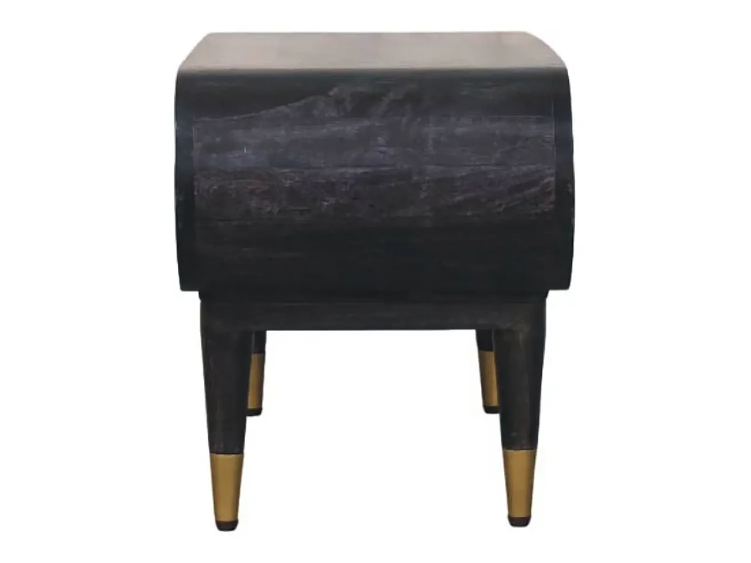 Móvel De Tv* Artisan Furniture Madeira maciça Unidade de Mídia com Bordas Curvas e Detalhes em Latão Castanho