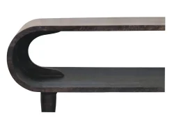 Móvel De Tv* Artisan Furniture Madeira maciça Unidade de Mídia com Bordas Curvas e Detalhes em Latão Castanho