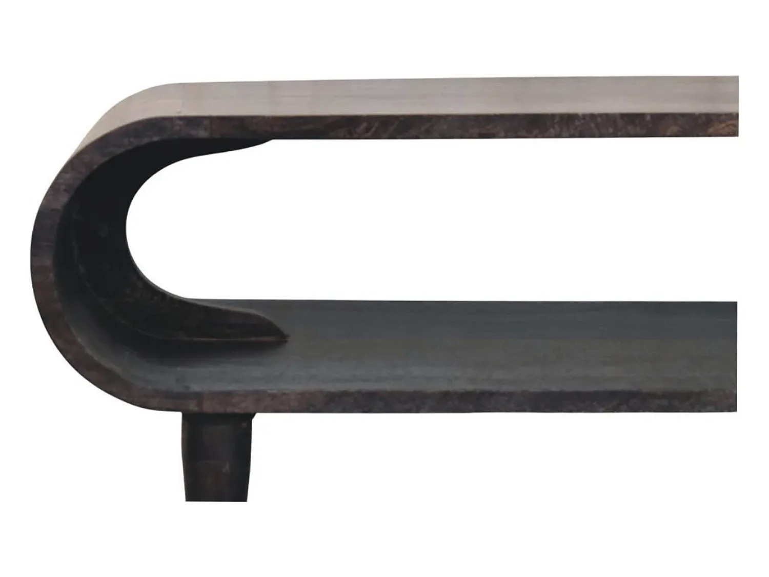 Móvel De Tv* Artisan Furniture Madeira maciça Unidade de Mídia com Bordas Curvas e Detalhes em Latão Castanho