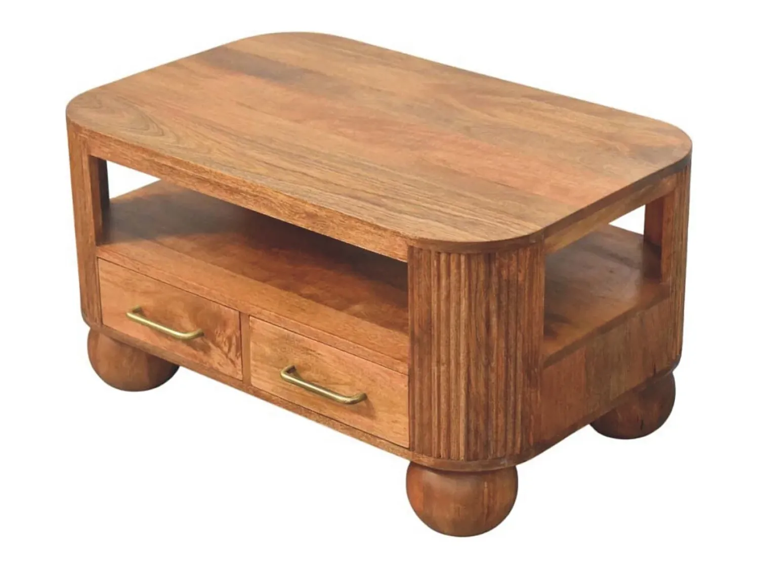 Artisan Furniture Madeira maciça Mesa de Centro Briarwood com Frisos Castanho