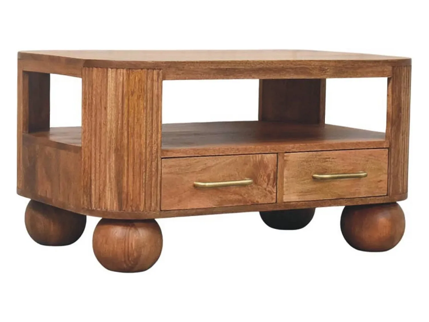 Artisan Furniture Madeira maciça Mesa de Centro Briarwood com Frisos Castanho