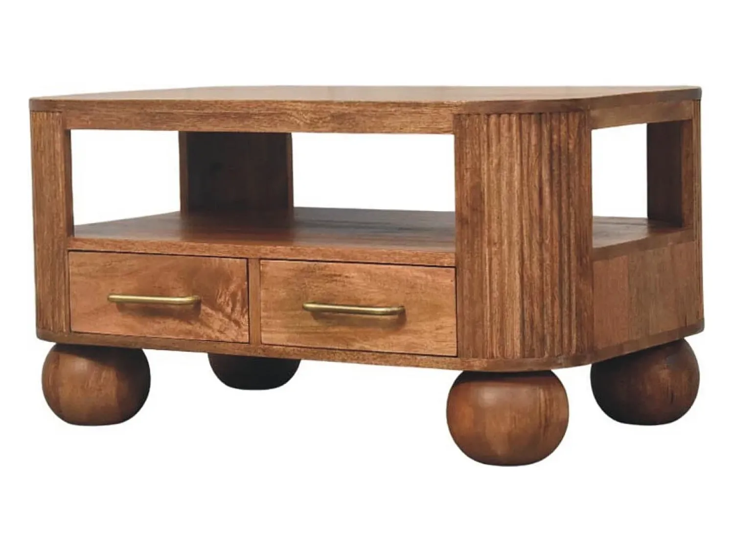 Artisan Furniture Madeira maciça Mesa de Centro Briarwood com Frisos Castanho