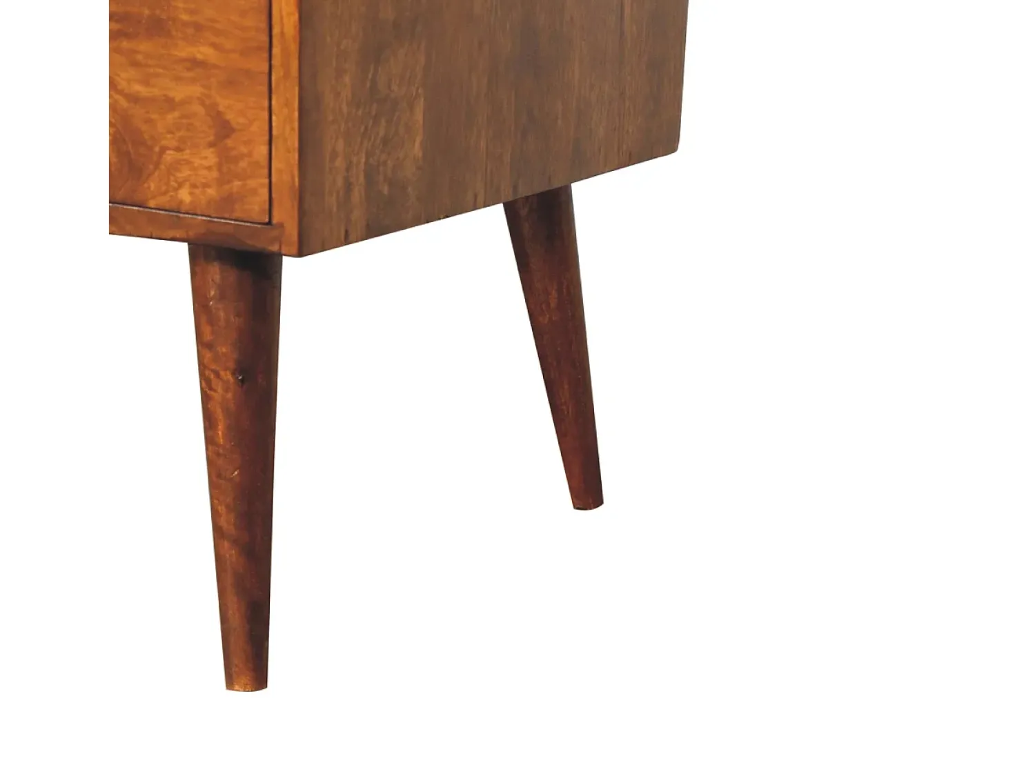 Móvel De Tv| Artisan Furniture Madeira Maciça Móvel de Mídia Elevado em , 4 Gavetas e Compartimento Aberto, Marrom Escuro Castanho
