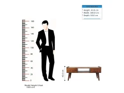 Móvel De Tv| Artisan Furniture Madeira Maciça Móvel de Mídia Elevado em , 4 Gavetas e Compartimento Aberto, Marrom Escuro Castanho