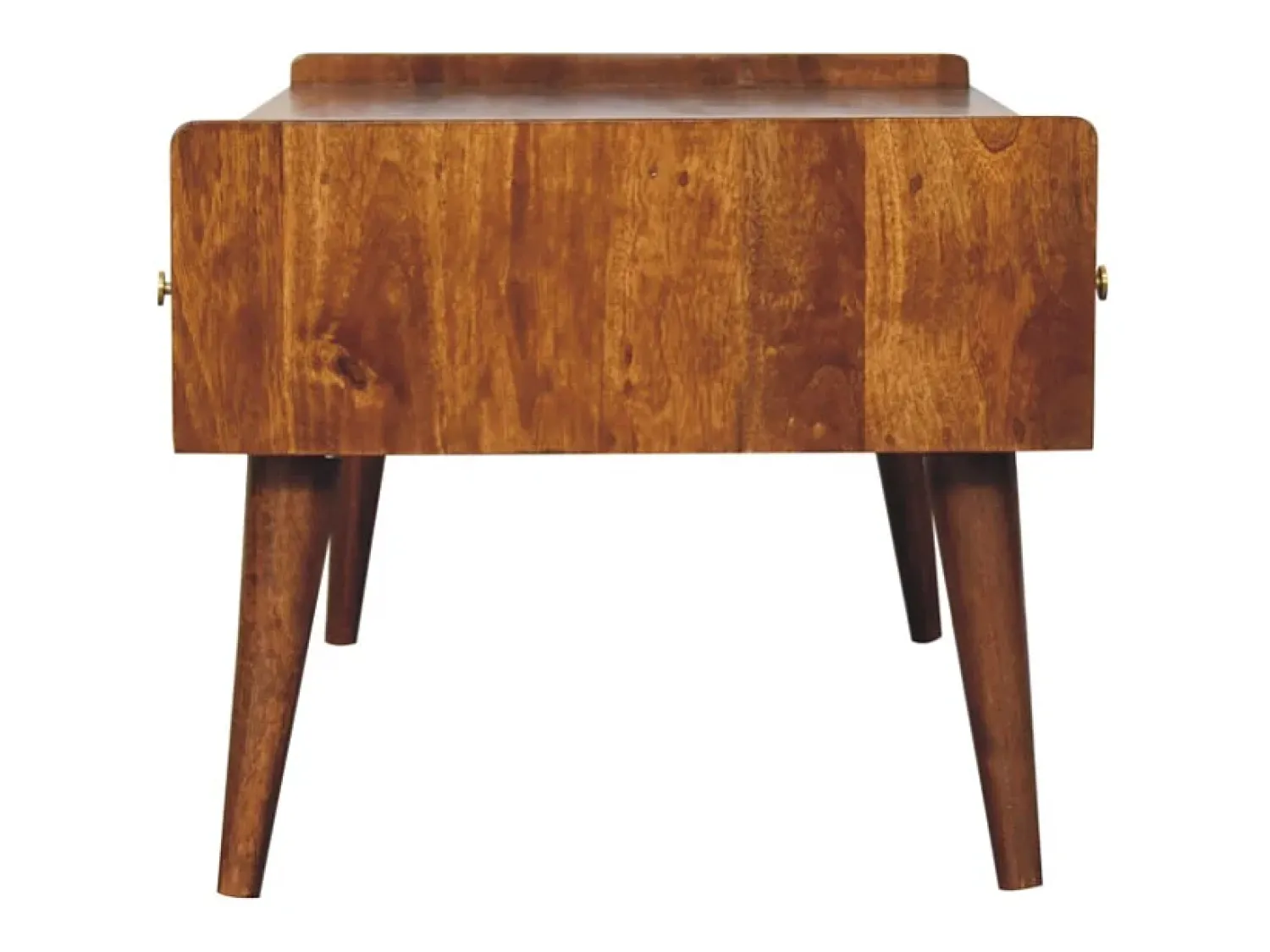 Móvel De Tv| Artisan Furniture Madeira Maciça Móvel de Mídia Elevado em , 4 Gavetas e Compartimento Aberto, Marrom Escuro Castanho