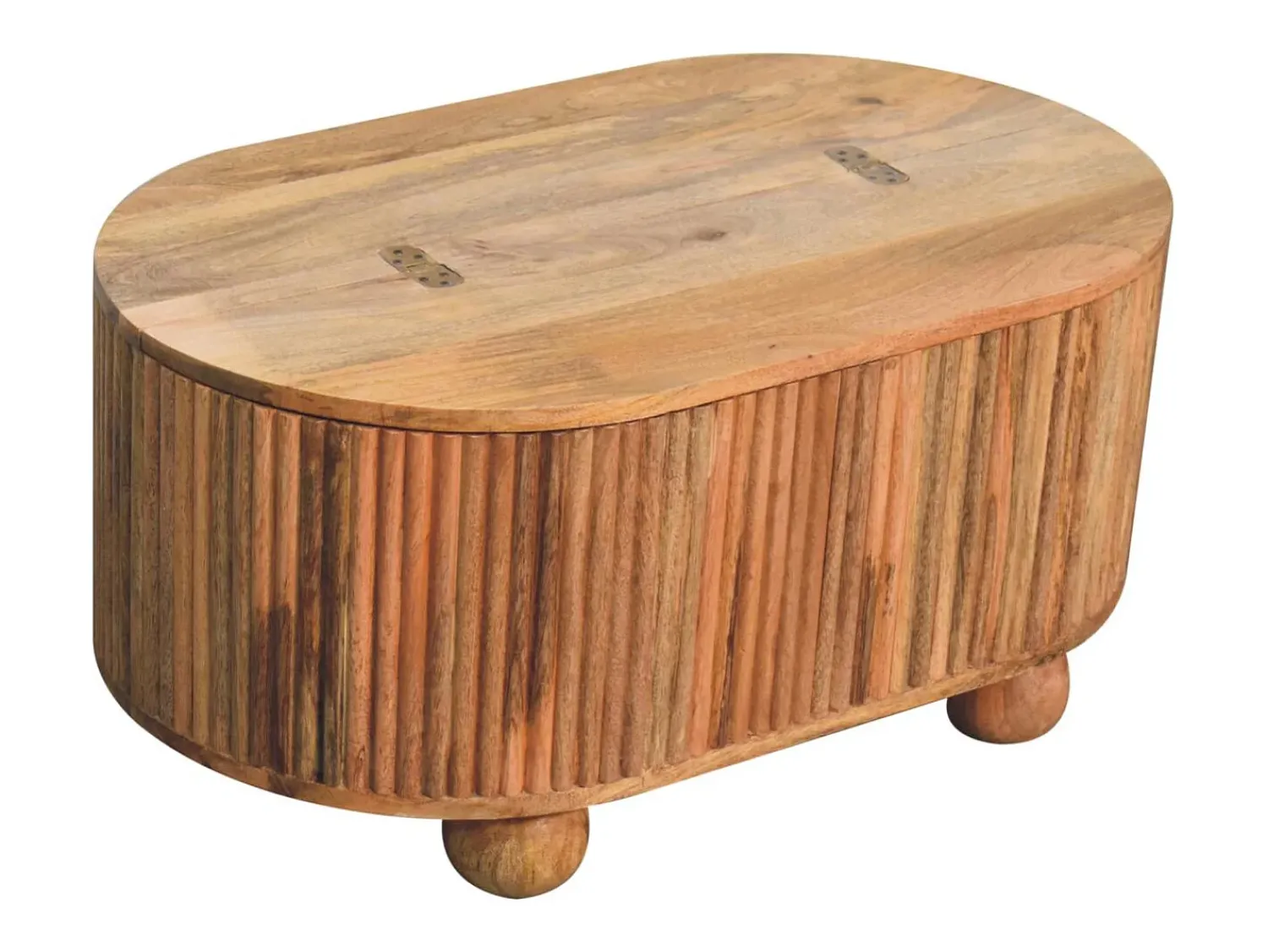 Mesa De Centro| Artisan Furniture Madeira Maciça Mesa de Centro Soba Ball com Tampa Levantável, 1 Armazenamento, Bege
