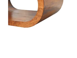Mesa De Centro* Artisan Furniture Madeira Maciça Mesa de Centro Amaya, Compartimento Aberto, Marrom Escuro Castanho