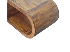 Mesa De Centro* Artisan Furniture Madeira Maciça Mesa de Centro Amaya, Compartimento Aberto, Marrom Escuro Castanho