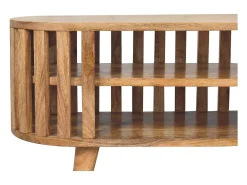 Móvel De Tv| Artisan Furniture Madeira maciça Unidade de Mídia Mini Ariella Castanho