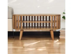 Móvel De Tv| Artisan Furniture Madeira maciça Unidade de Mídia Mini Ariella Castanho